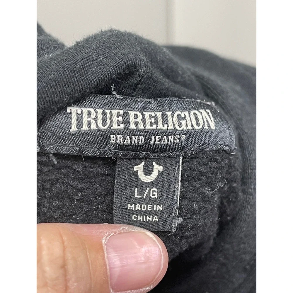 True‎ Religion VTG Men's  Black World Tour Buddha Logo Zip Up Hoodie Sweatshirt